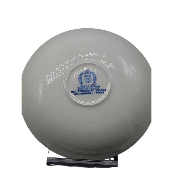 Wood & Sons Teacup & Saucer Blue Transferware Old Sturbridge Village Vintage - Picture 12 of 16